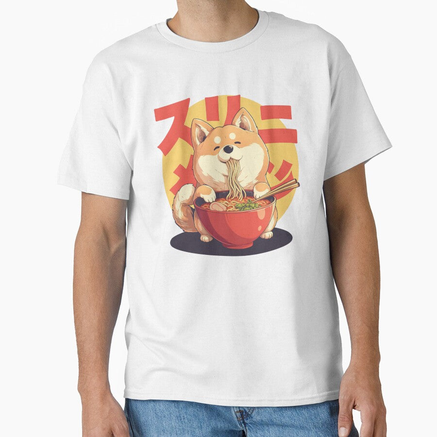 Shiba Inu eating bowl of spicy beef ramen noodles by Nightarcade
