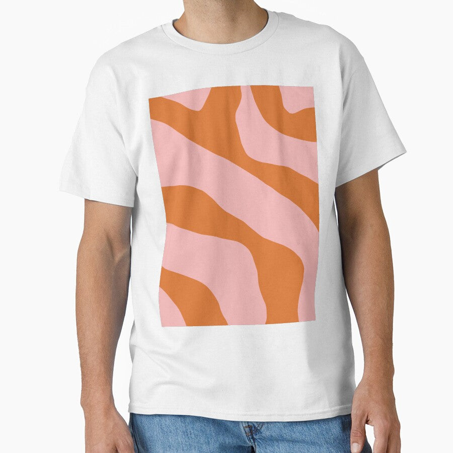 Pink and Orange Abstract Organic Forms Contemporary Aesthetic Pattern by kierkegaard