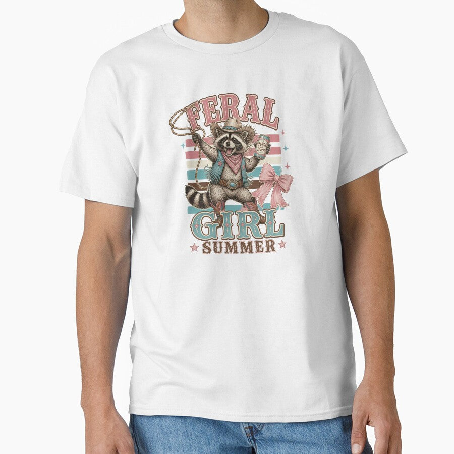 Feral Raccoon Western Cowboy Aesthetic, Funny Trash Panda Cowgirl Summer Art, Cute Retro Cowboy Raccoon Design by VectorJoy