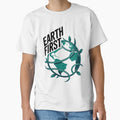 Earth First Art Print | Eco-Friendly Globe with Laurel Design by pnidesign