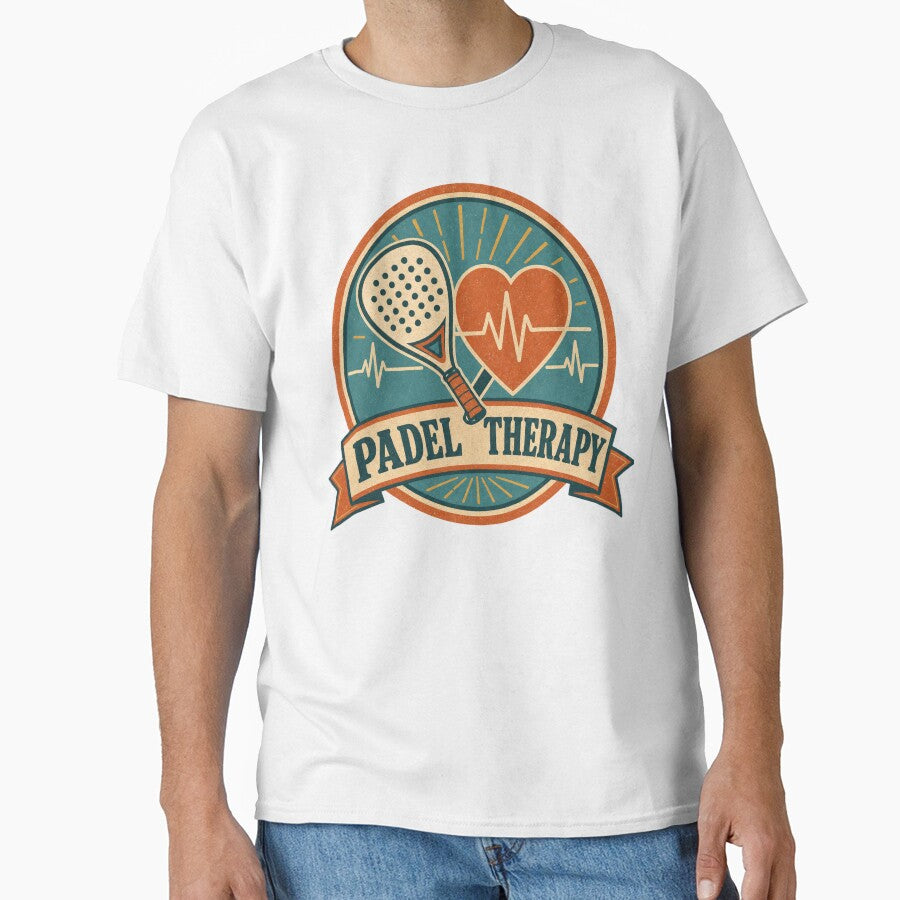 Padel Therapy Retro Racket and Heart Badge by BoosterShop