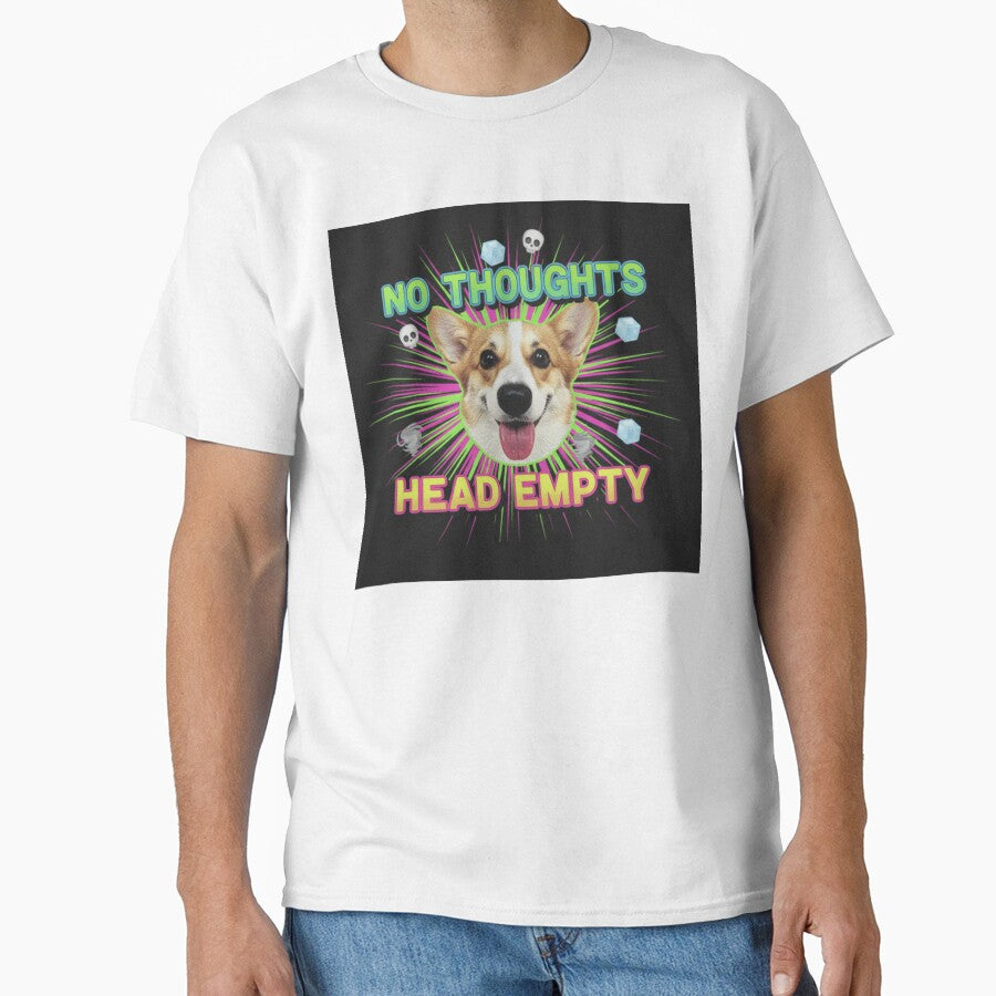 No Thoughts Head Empty Funny Corgi Dog Design by PawpysPrintShop
