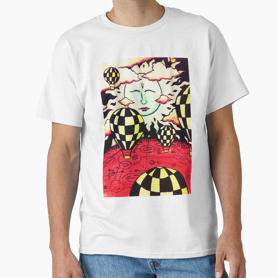 Lunar Voyager - Checkered Hot Air Balloons Over Esoteric Red Landscape by Odd shloox