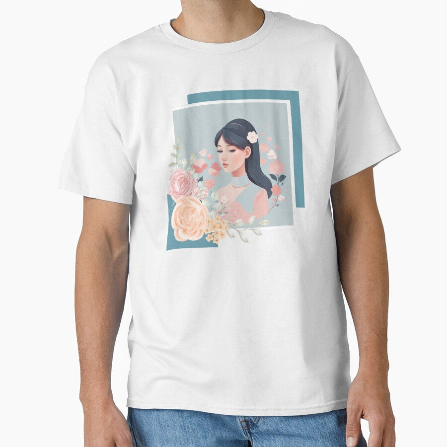 Beautiful woman with black hair, pastel tones by Piano-pn