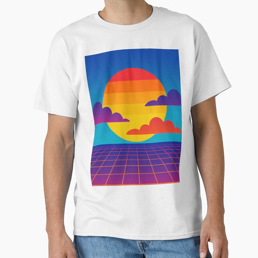 Neon Horizon: A Retro Sunset by TheWonkyEaselCo