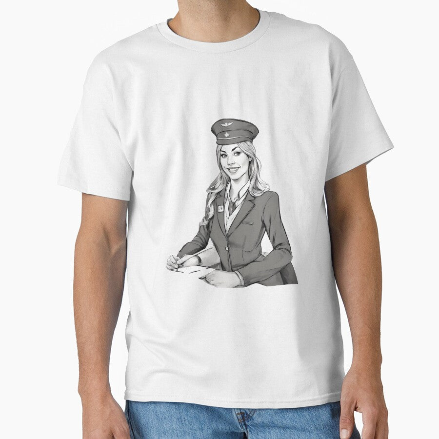 Scandinavian stewardess black and white by Aitrob