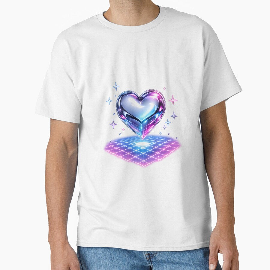 Y2K Chrome Heart Neon Aesthetic Retro Futuristic Design by Danisrin Finds