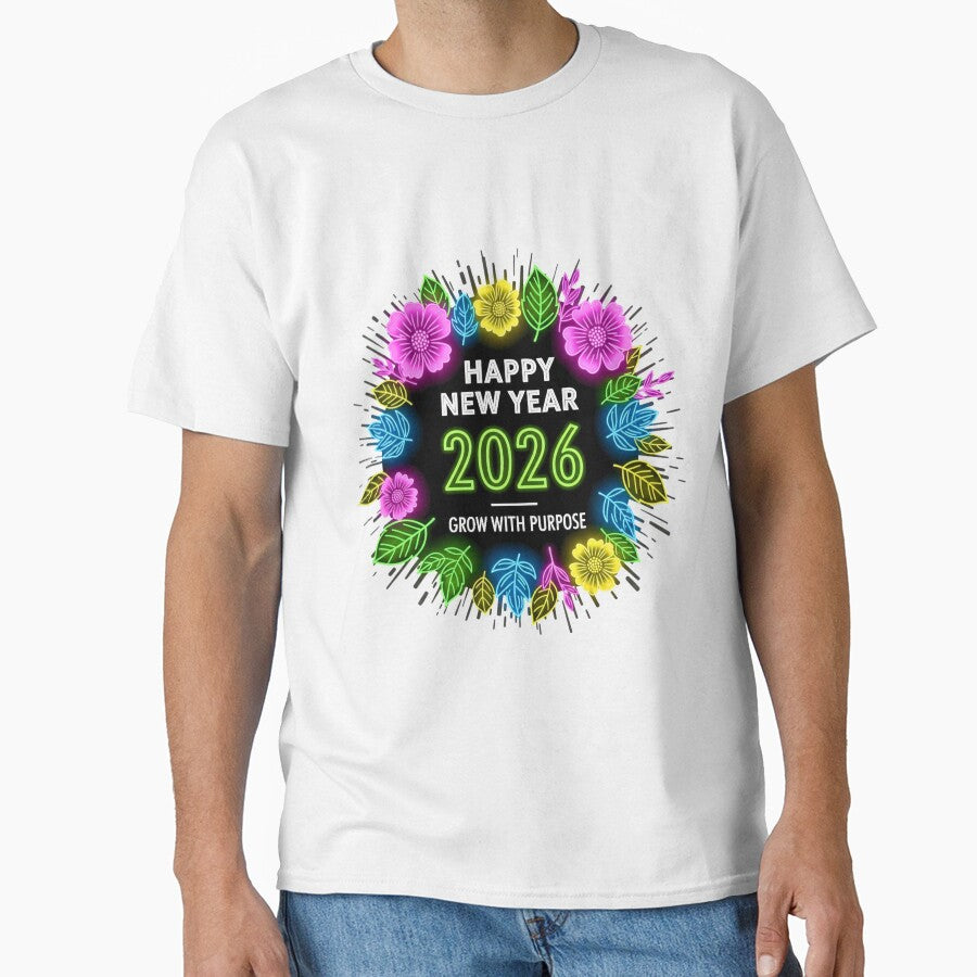 Neon Floral Happy New Year 2026 | Grow with Purpose Celebration by lojadpop