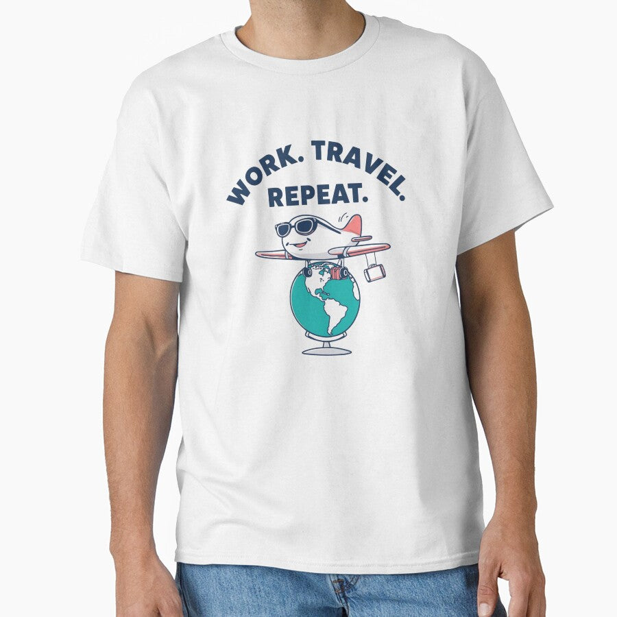 Work. Travel. Repeat. | Digital Nomad Lifestyle Quote by WearTheArtx