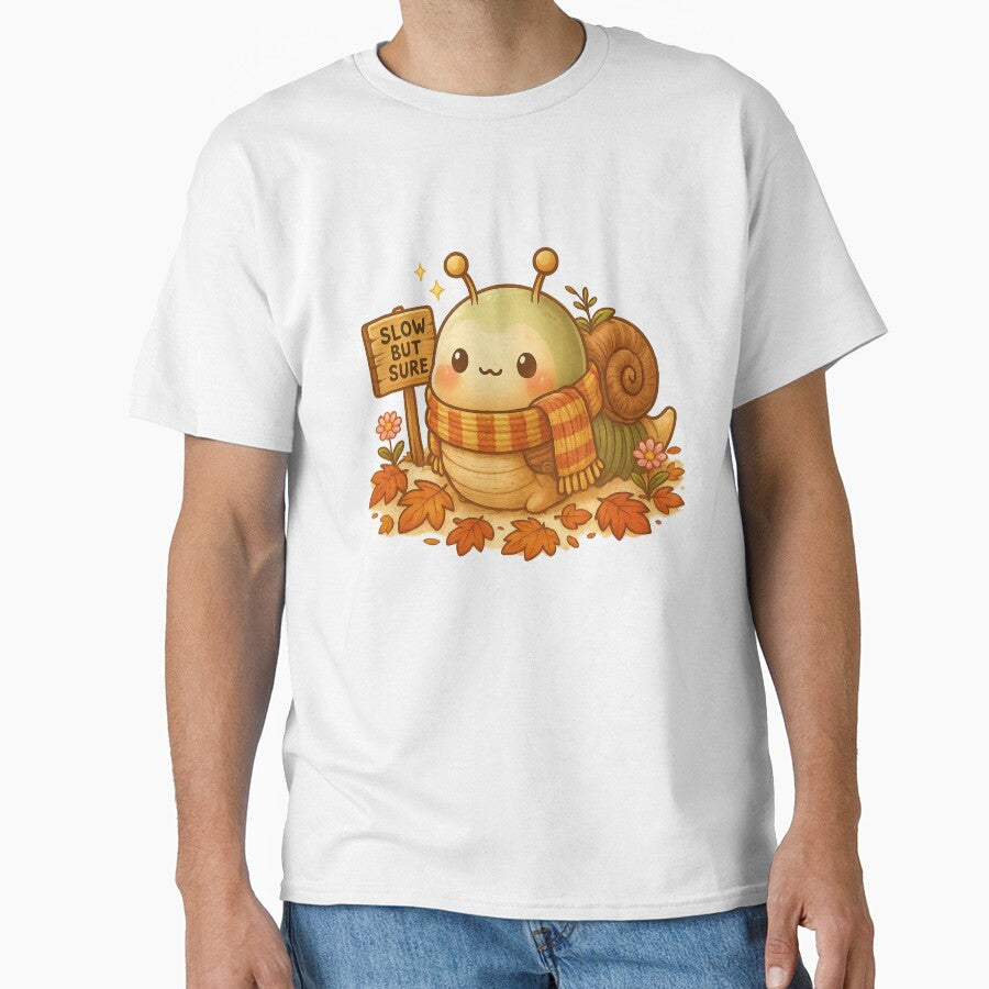 Slow But Sure Cute Cozy Snail - Kawaii Illustration by Minimochi Art