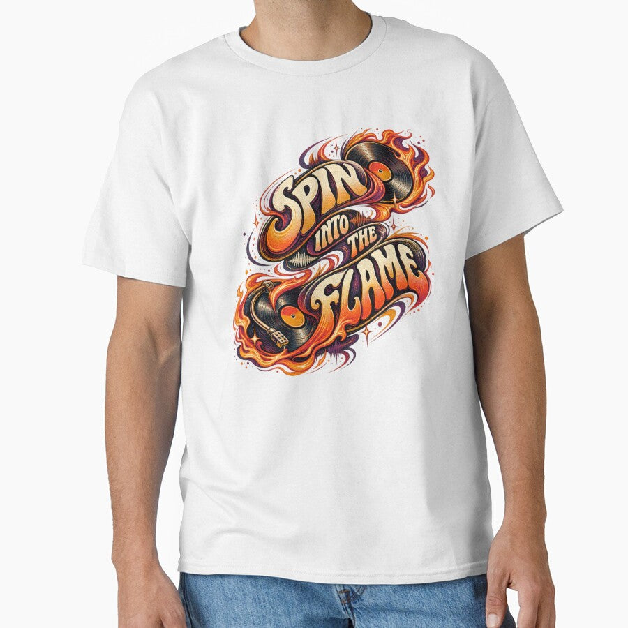 Spin Into the Flame – Groovy Vinyl Fire Design by Golden Era Studio
