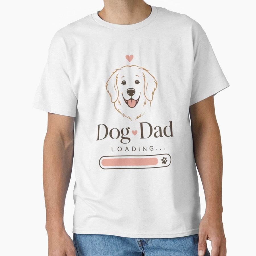 Minimalist Dog Dad Loading Golden Retriever Kawaii Laptop Skin Sticker by Ashley critters