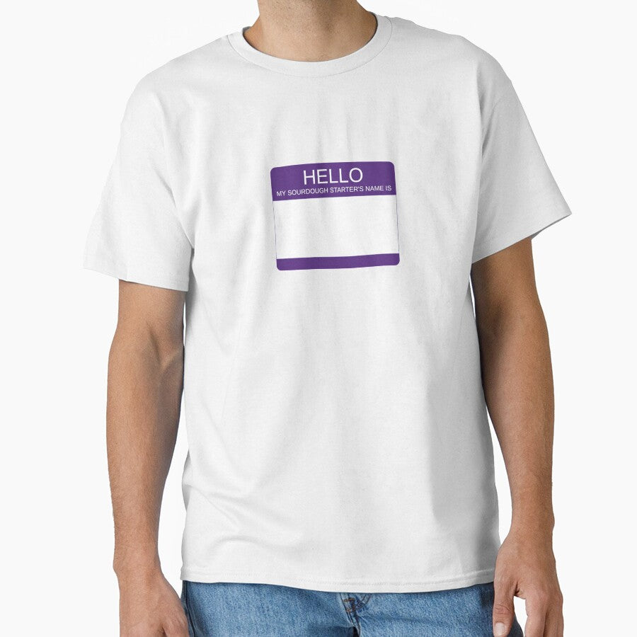 "Hello My Sourdough Starter's Name Is” Funny Sourdough Design (Purple) by goldfishbubble