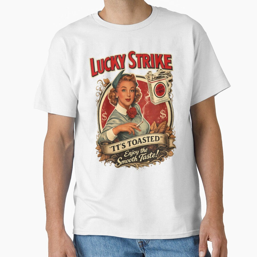 Lucky Strike Vintage Pin-Up Girl Retro Tobacco Style Graphic by CatLovers Studio