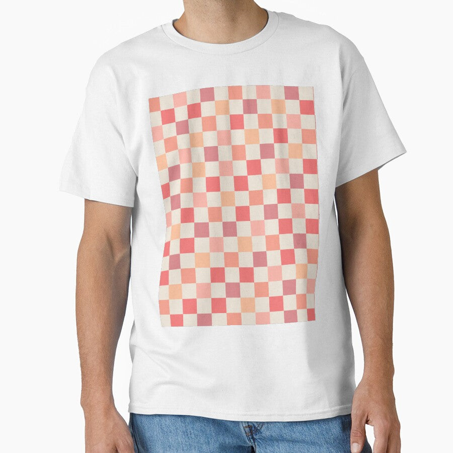 Peach Check Checkered Blush Pink Pastel Pattern by kierkegaard