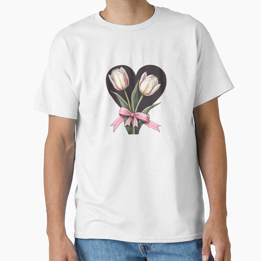 coquette vintage tulip with pink ribbon bow by TheFarmacista