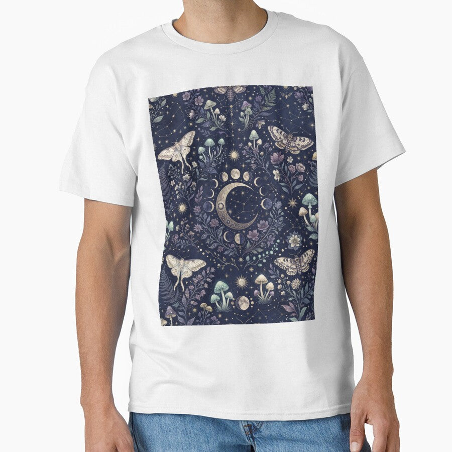 Midnight Moon Garden | Mystical Celestial Botanical Seamless Pattern by AP Digi Store