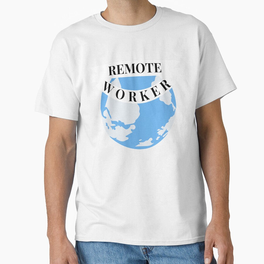 Remote worker home office world globe by Zwuck