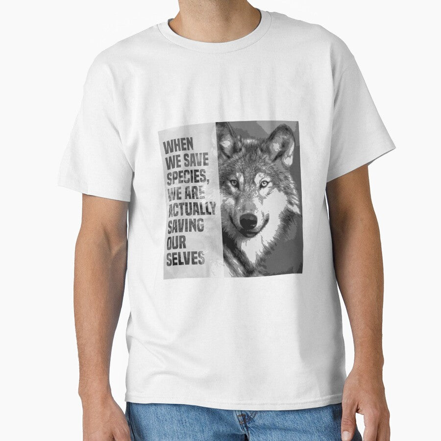 when we save species, we are actually saving ourselves.(endangered animal gray wolf ; canis lupus) by challengecafe