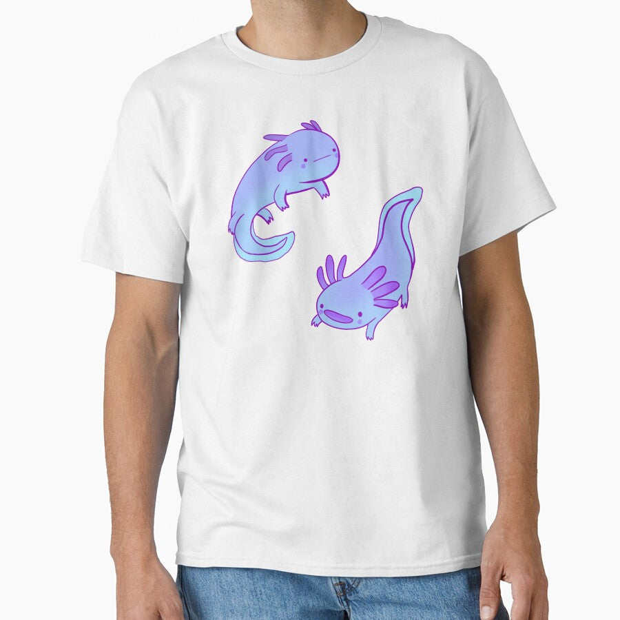 Blue axolotls drawing by Mayarart