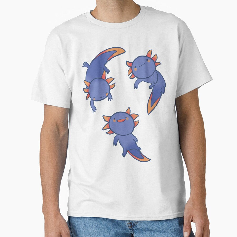 Cute blue axolotls by Mayarart