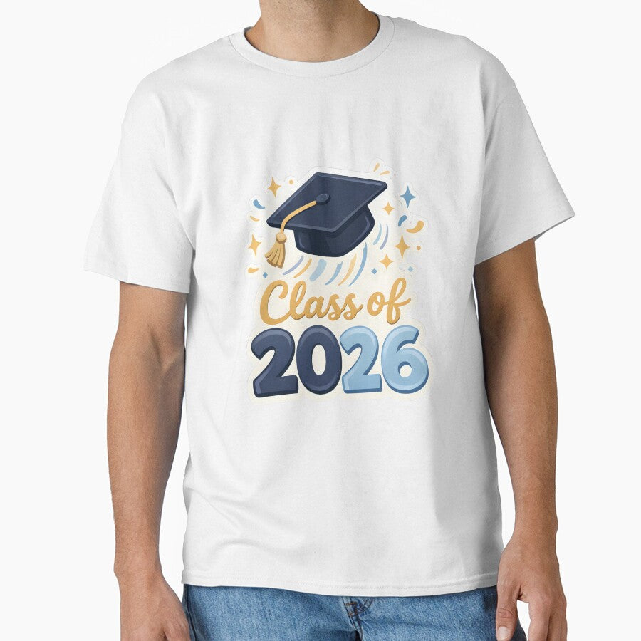 Class of 2026 Graduation Cap Sticker with Confetti Celebration Design by FestivityFinds