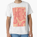 Pink and Peach Smooth Contours Retro Contemporary Pastel Abstract Pattern by kierkegaard