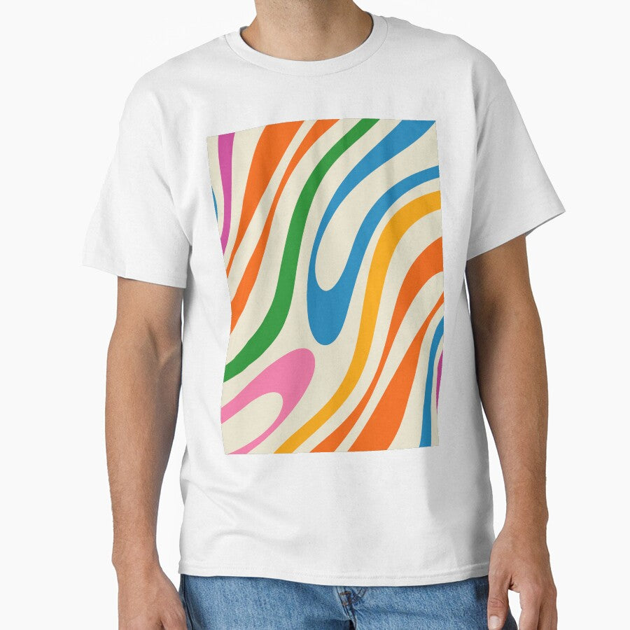 Colorful Abstract Wavy Loops Whimsical Retro Modern Pattern by kierkegaard