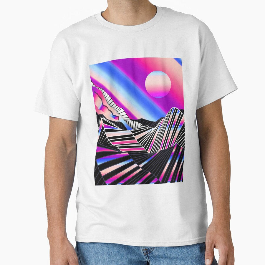 Abstract Synthwave Piano Keys Retro Sunset by xuxqhpbmr34