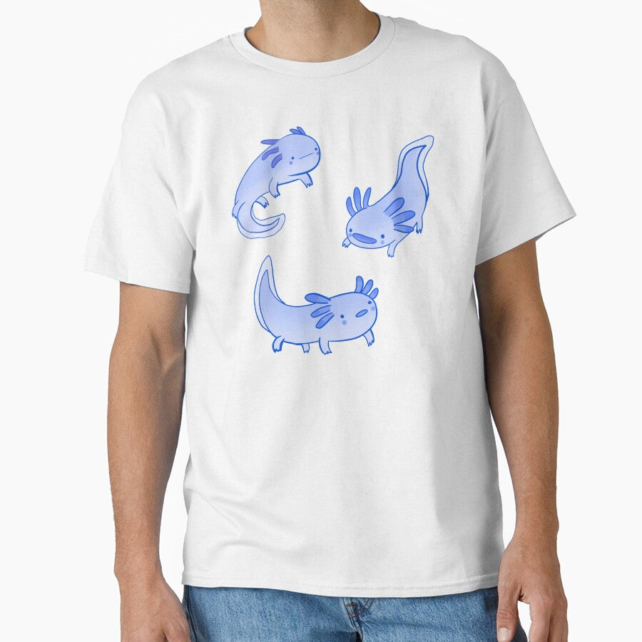 Cute blue axolotls drawing by Mayarart