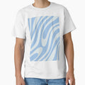 Wavy Loops Retro Abstract Pattern in Powder Blue Tones by kierkegaard