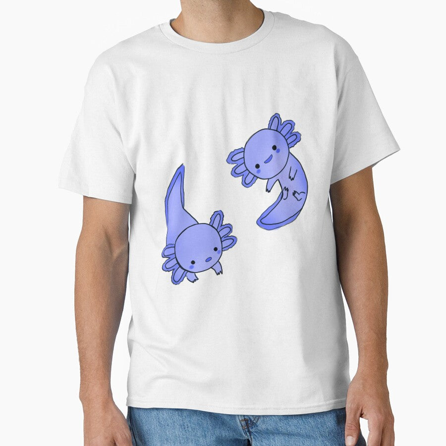 Blue cute axolotls by Mayarart