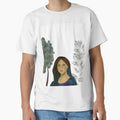Modern Forest Portrait – Minimal Digital Artwork of Girl on White Background by springtempest