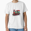 Cute Pixel Christmas Train Engine in Red and Green by BankMano