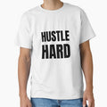 Hustle Hard - black text on white by katiekendall