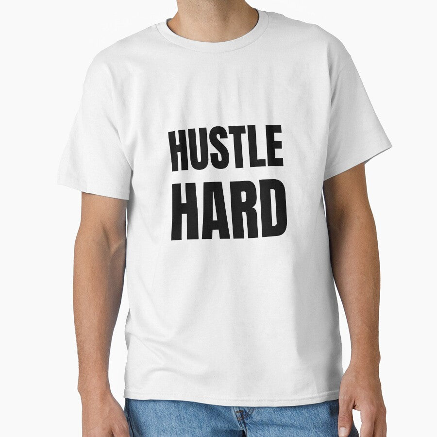 Hustle Hard - black text on white by katiekendall