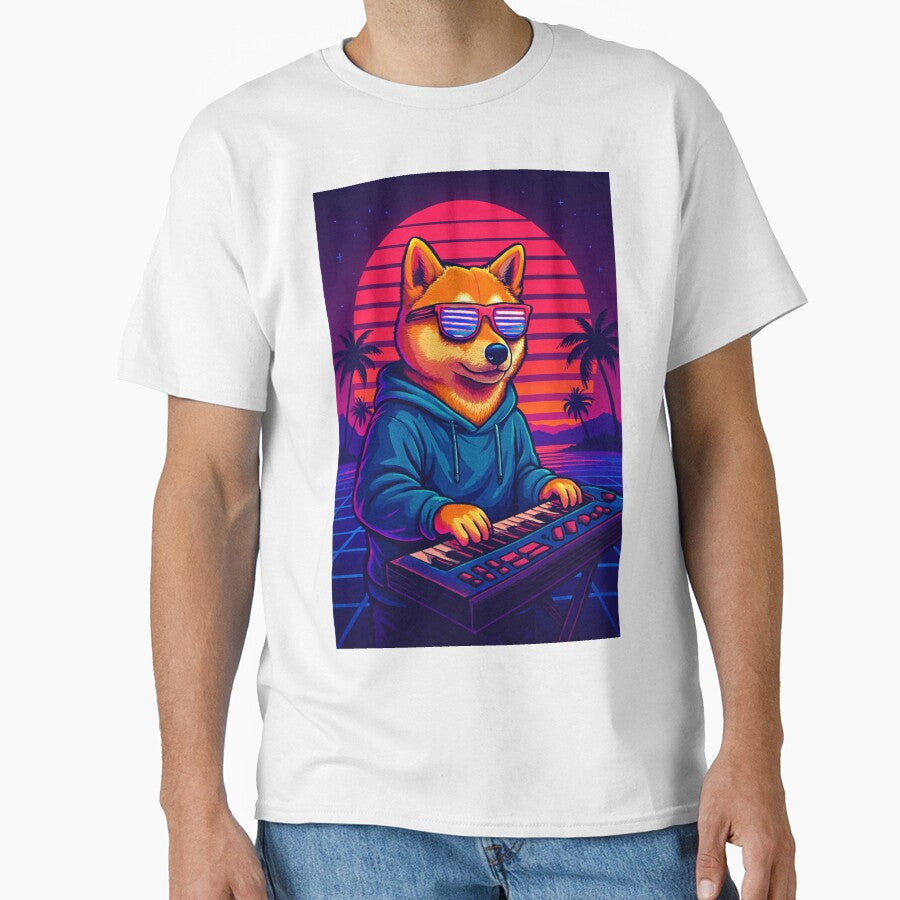 Pixel Synth Pup: Vaporwave Sunset Vibes by LuxuryApparels