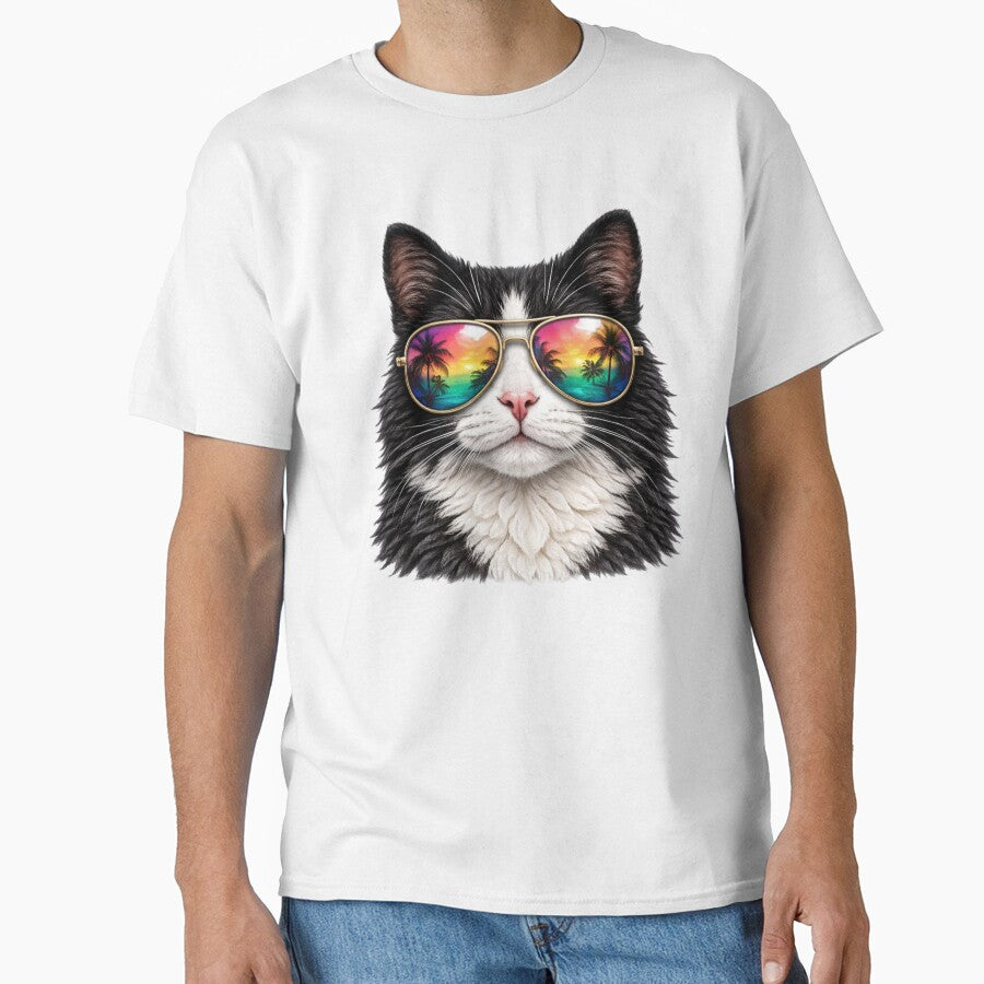 Tuxedo Cat - Retro Sunglasses by Myra365Art