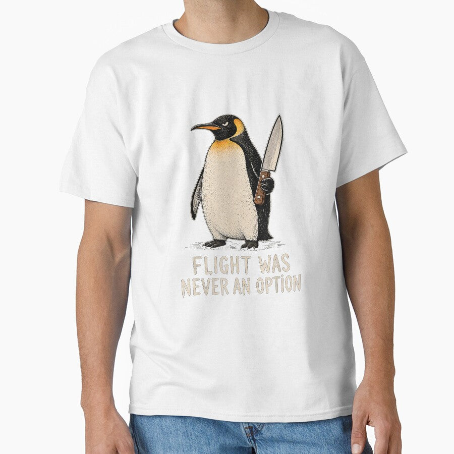 Flight was Never an Option Funny Penguin Knife Dark Humor by mjohnson9