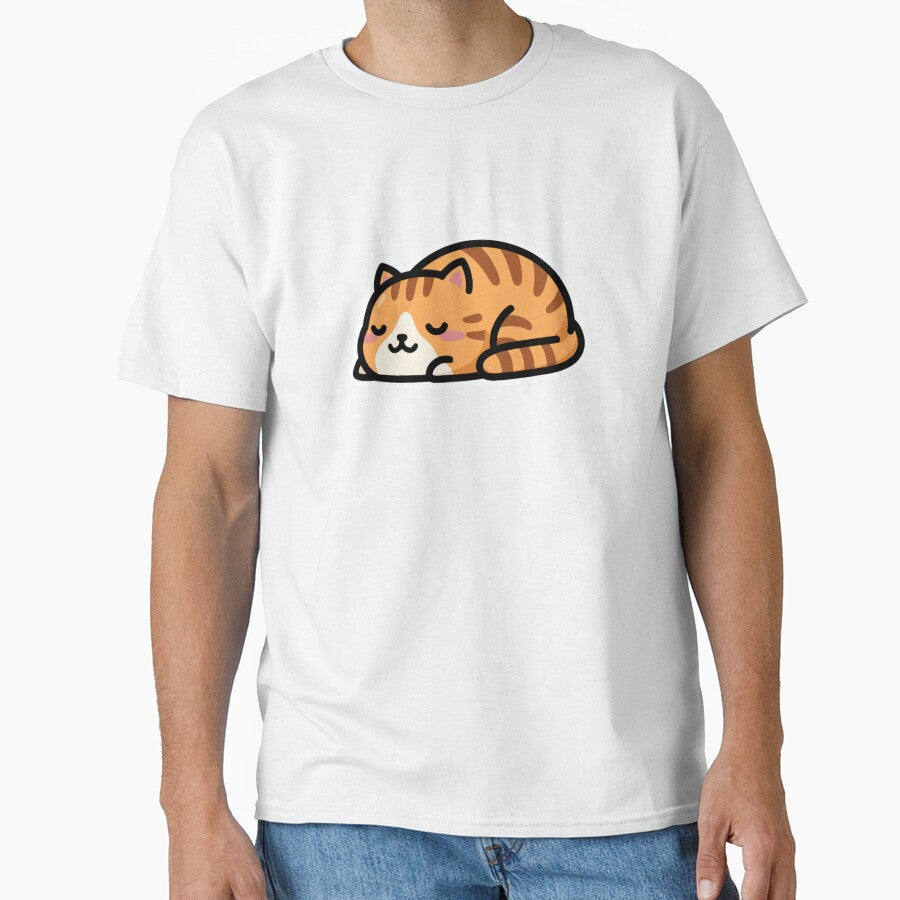 Cute Sleeping Orange Tabby Cat, Kawaii Eepy Cat Nap Loaf Funny Cat by TeeTimeMeTime