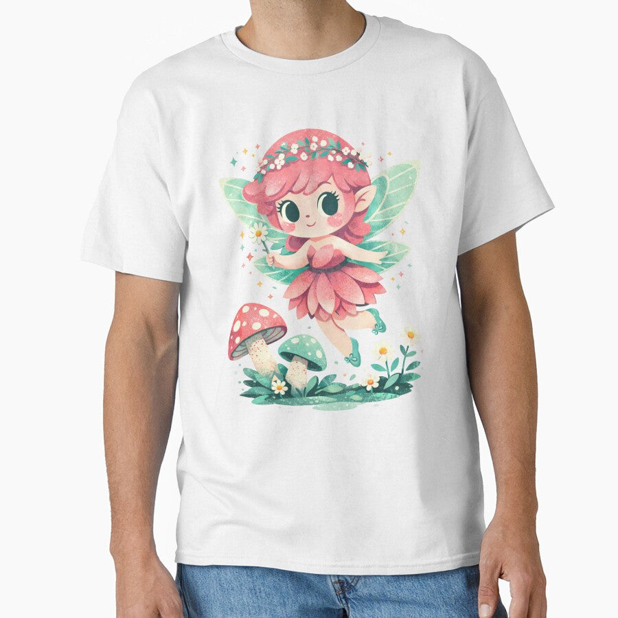 Magical Garden Pixie - Pastel Fairycore Graphic Tee by FatmaElhofy