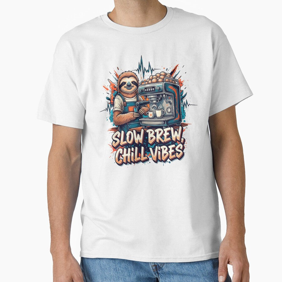 Sloth Coffee Slow Brew Chill Vibes Funny Barista Design by SholoStudio