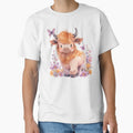 Highland cow with flowers and butterfly by xiao xuans