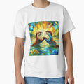 otters holding hands, Stained Glass Art by Truck Stop One