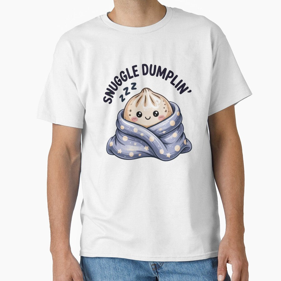 Snuggle Dumplin' – Cozy Sleeping Kawaii Dumpling Design by EmeraldeaArt