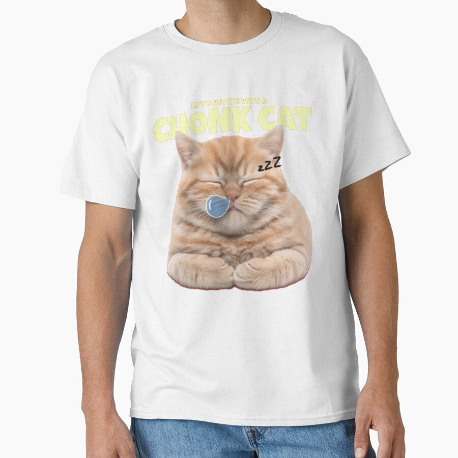 Lifes Better With A Chonk Cat Sleeping Orange Tabby by GenZFashion000