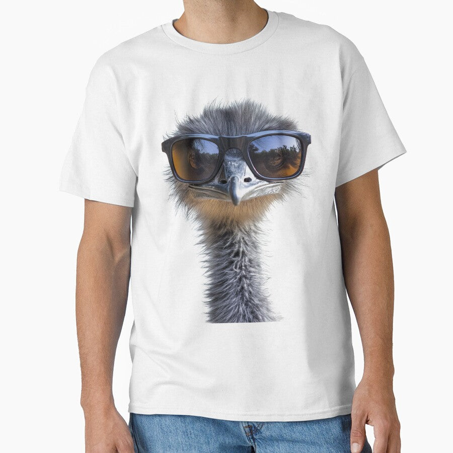 Funny cool Emu Bird wearing sunglasses by LazyOwlStore