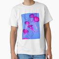Mesmerizing Pink Jellyfish in Blue Glow by Bentenya