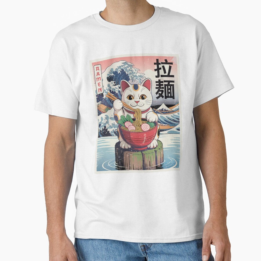 Maneki-Neko Lucky Cat Eating Ramen Noodles by jmbeezee