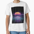 Retro Synthwave Sunset Grid 80s Aesthetic by NicolasGlowArt